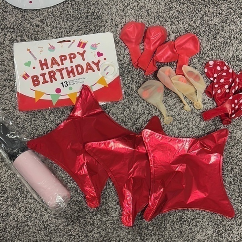 Red and Gold Birthday Party Balloon Set